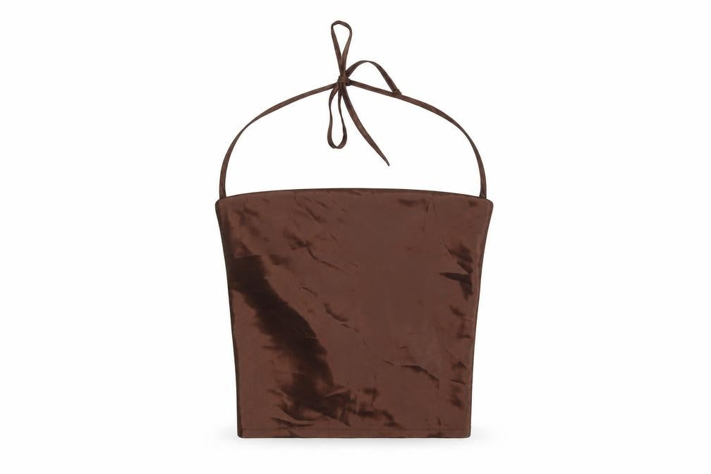 Womens UK Size XS H&M Brown Cropped Tank