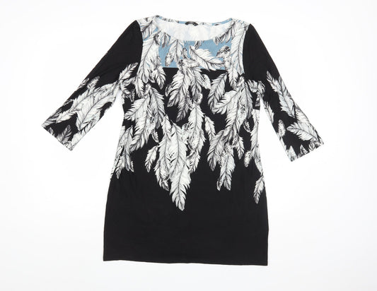 Womens UK Size 12 M&Co Black Tunic Blouse