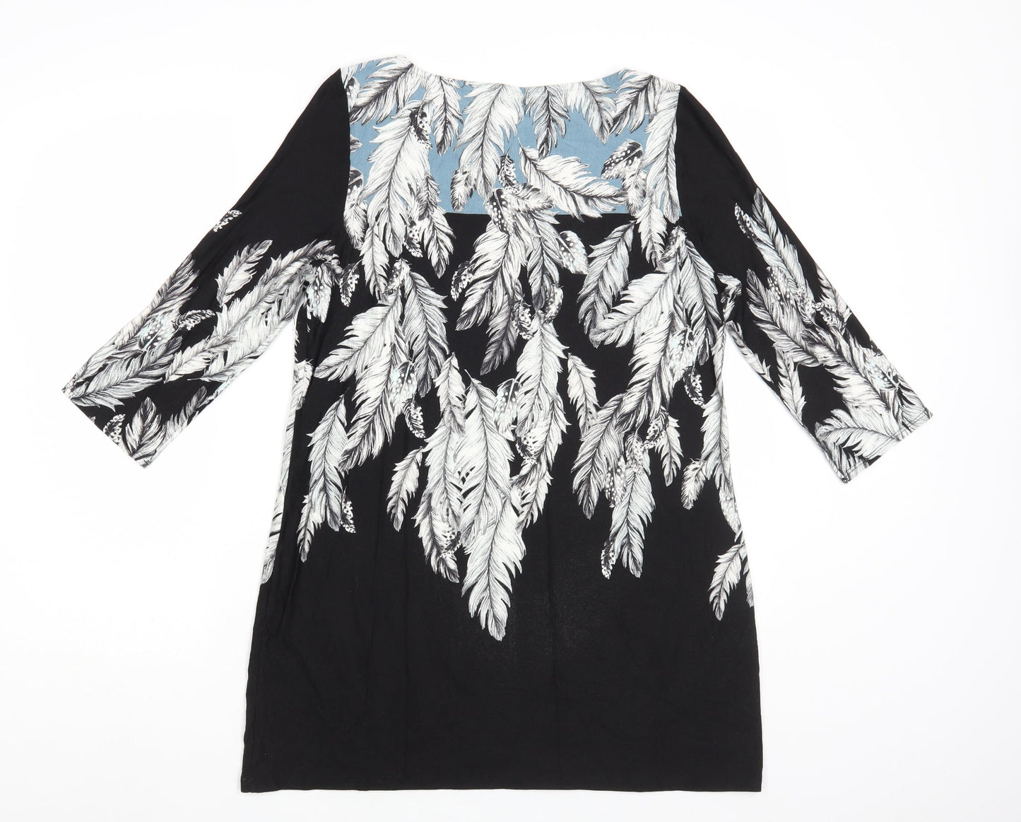 Womens UK Size 12 M&Co Black Tunic Blouse