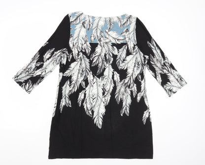 Womens UK Size 12 M&Co Black Tunic Blouse