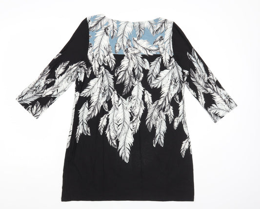 Womens UK Size 12 M&Co Black Tunic Blouse