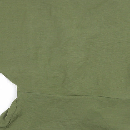 Primark Womens Green Polyester Basic Button-Up Size 8 V-Neck