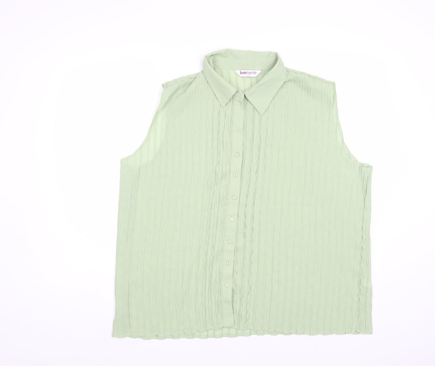 Womens UK Size L Bonmarché Green Basic Button-Up