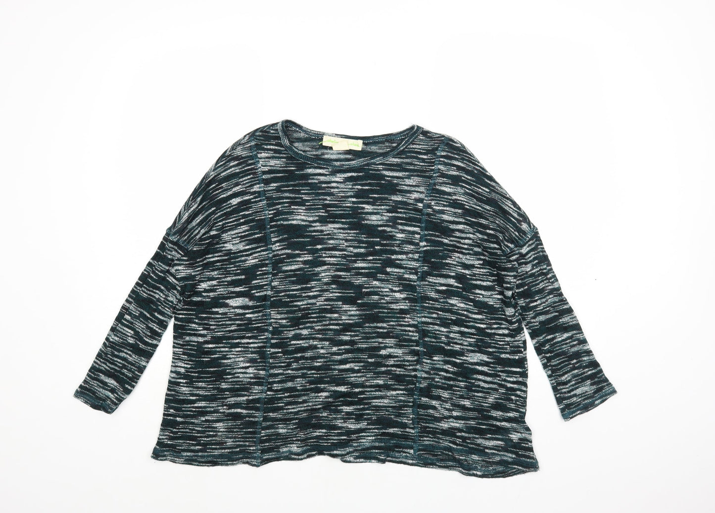 String at stars Womens Green Round Neck Viscose Pullover Jumper Size XS