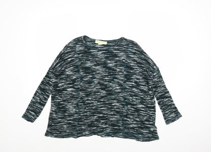 String at stars Womens Green Round Neck Viscose Pullover Jumper Size XS
