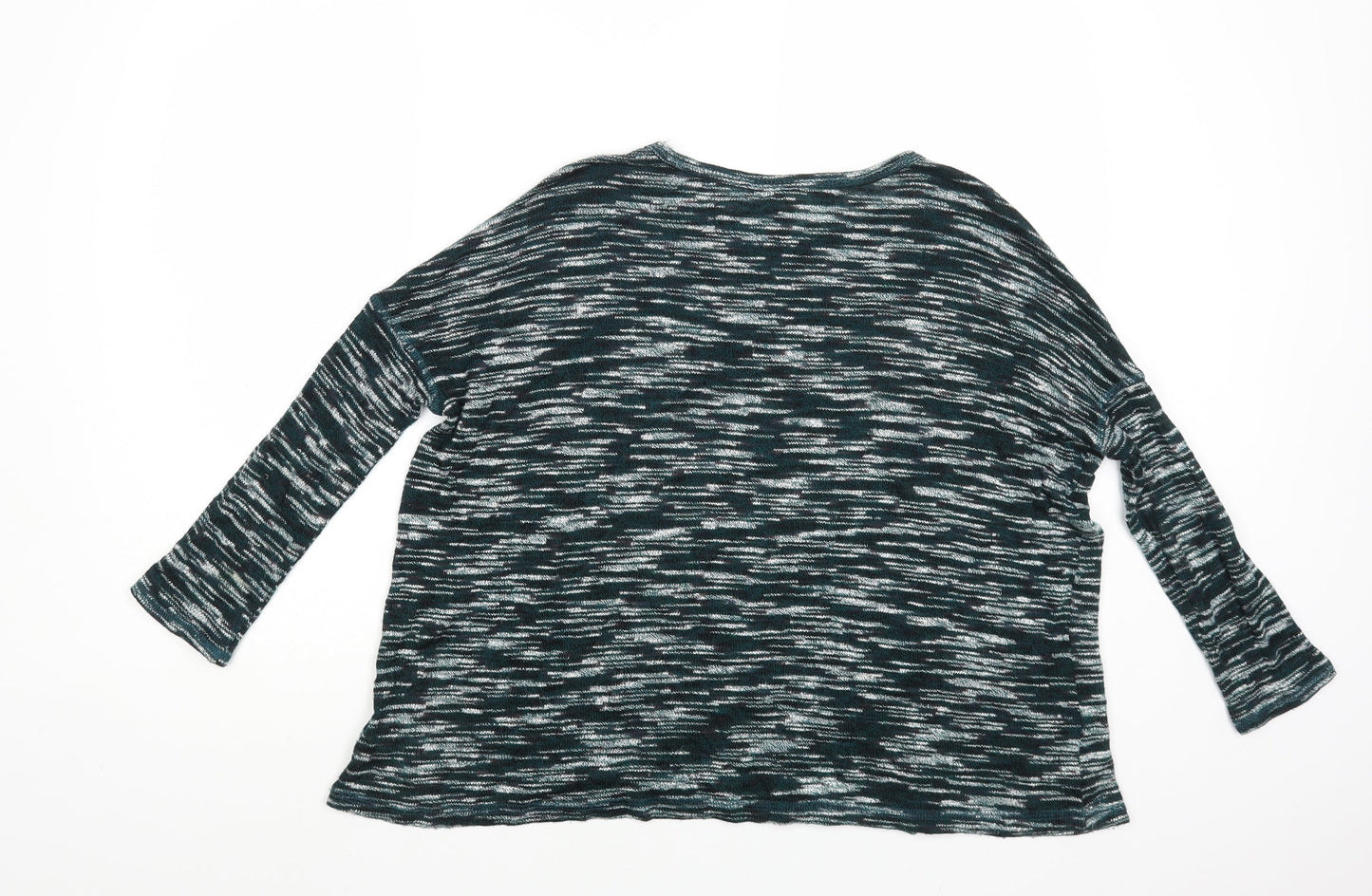 String at stars Womens Green Round Neck Viscose Pullover Jumper Size XS