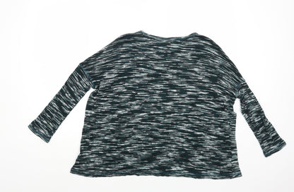 String at stars Womens Green Round Neck Viscose Pullover Jumper Size XS