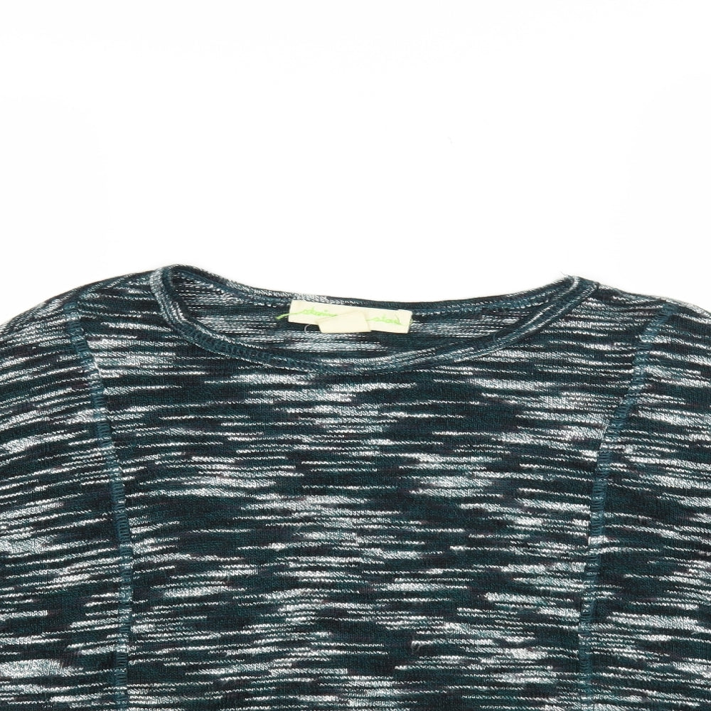 String at stars Womens Green Round Neck Viscose Pullover Jumper Size XS