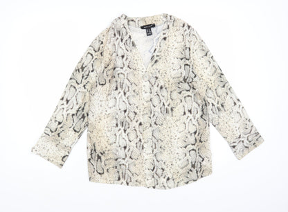 Womens UK Size 8 New Look Beige Basic Blouse