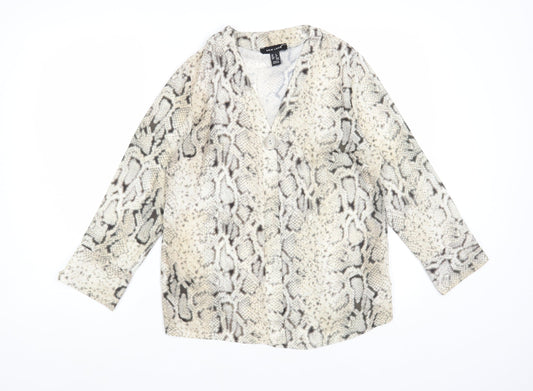 Womens UK Size 8 New Look Beige Basic Blouse
