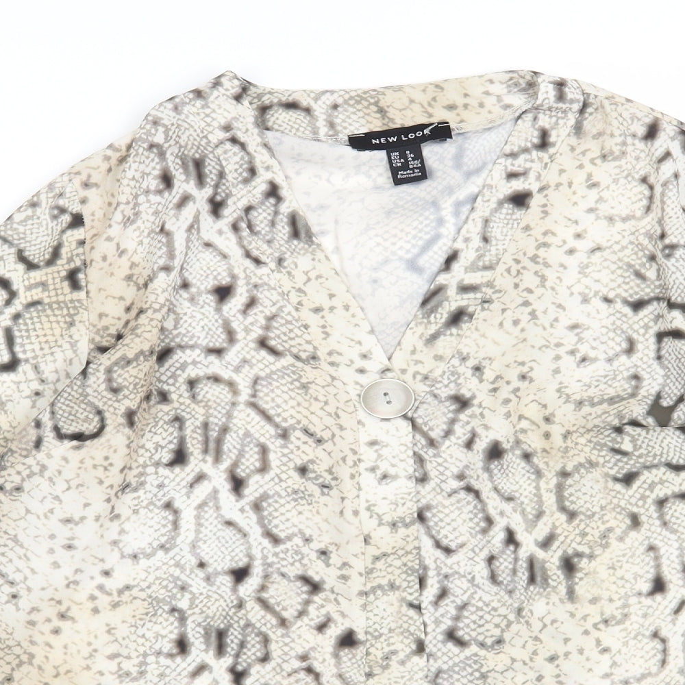 Womens UK Size 8 New Look Beige Basic Blouse