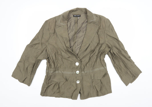 Gerry Weber Womens Beige Jacket Blazer Size M Button
