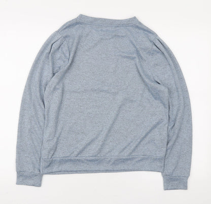 Nutmeg Womens Blue Round Neck Polyester Pullover Jumper Size 12 - Pleated sleeve