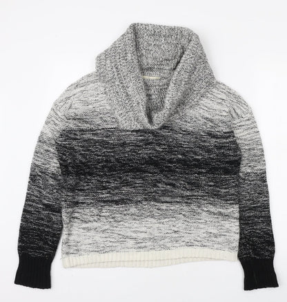 Wish-Bone Womens Grey Roll Neck Viscose Pullover Jumper Size M