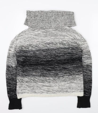 Wish-Bone Womens Grey Roll Neck Viscose Pullover Jumper Size M