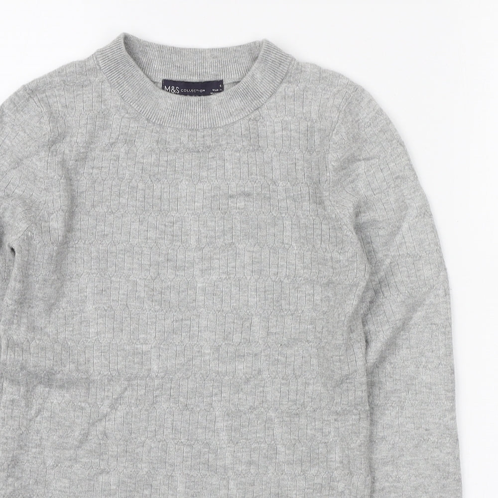 Womens UK Size 6 Marks and Spencer Grey Pullover Jumper