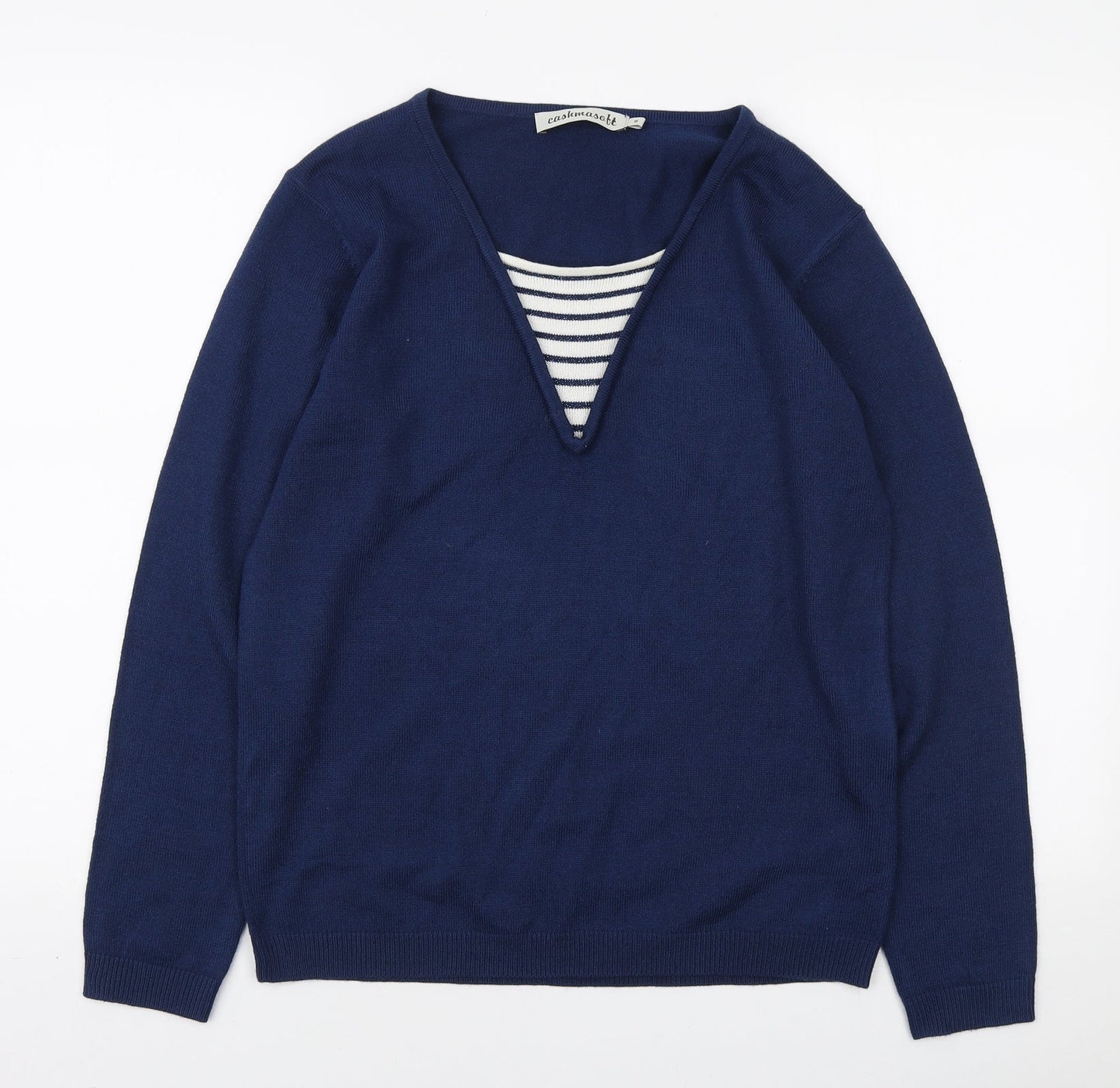 Womens UK Size S Cashmasoft Blue Pullover Jumper