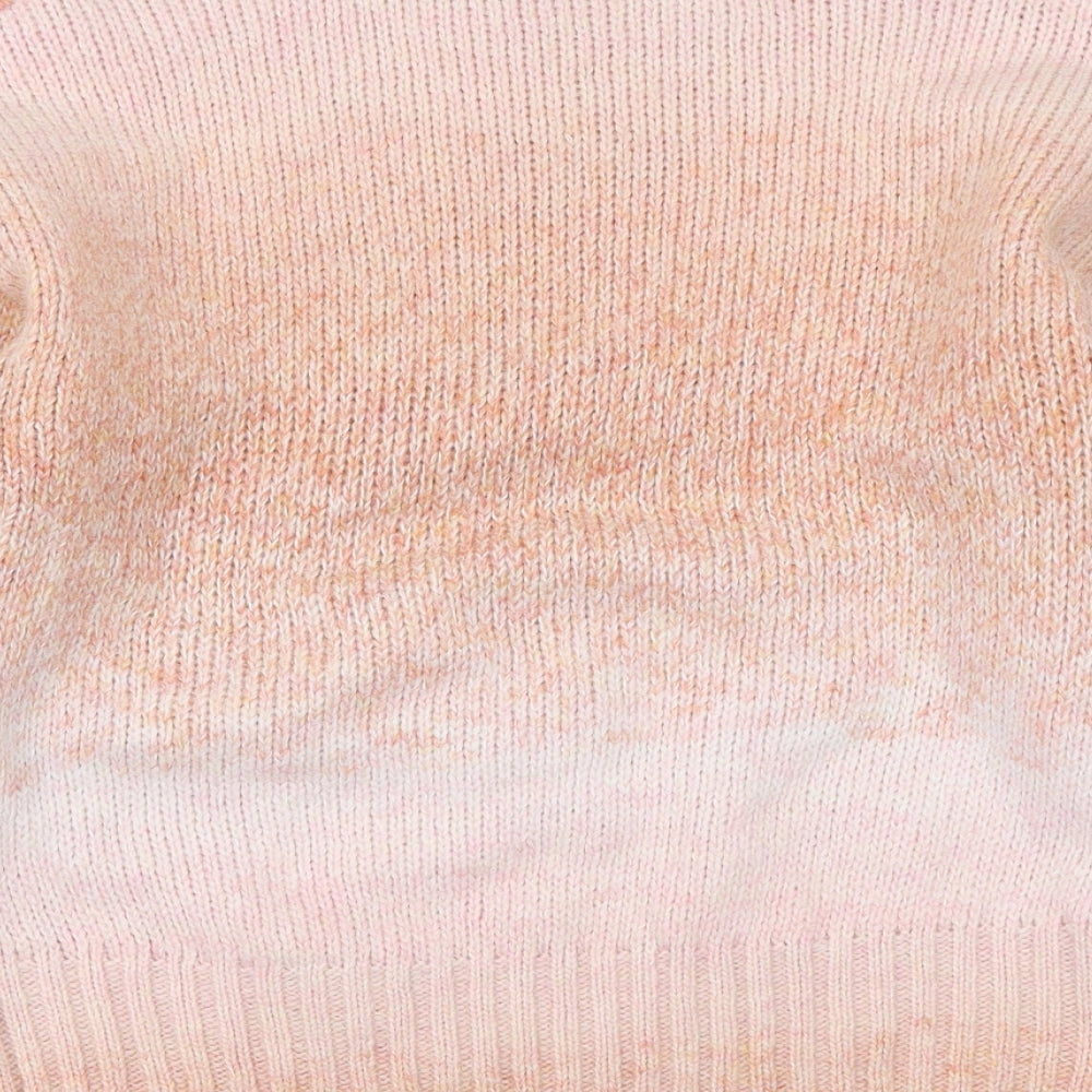 Primark Womens Pink Mock Neck Polyester Pullover Jumper Size 2XS