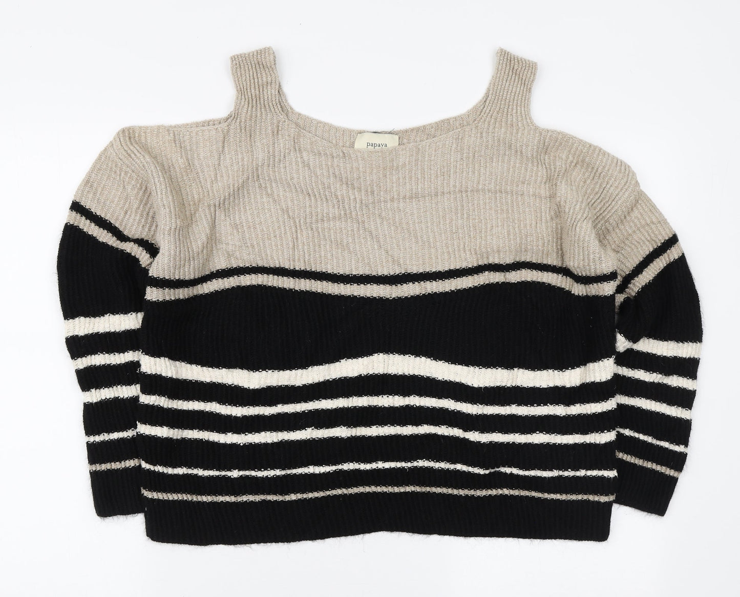 Womens UK Size M Papaya Black Pullover Jumper