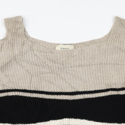 Womens UK Size M Papaya Black Pullover Jumper