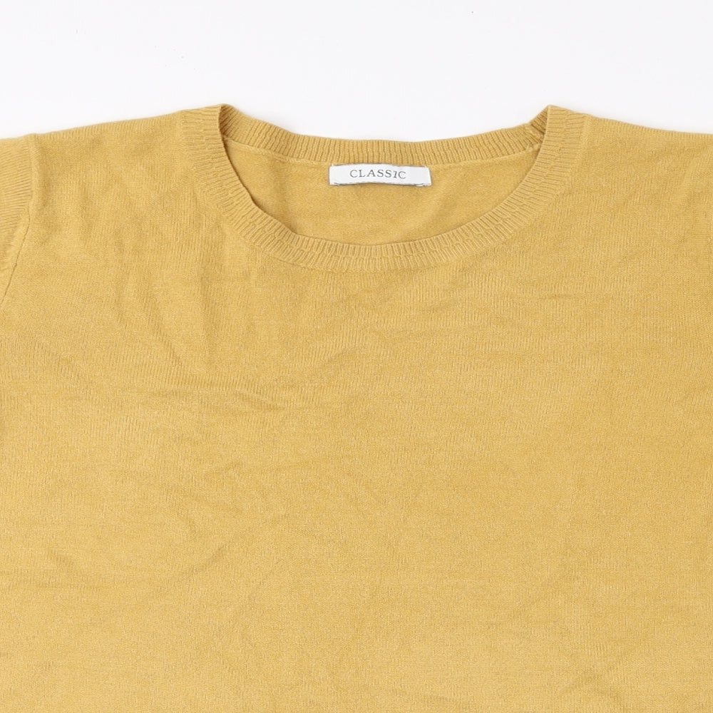 Womens UK Size 18 Classic Yellow Basic T-Shirt