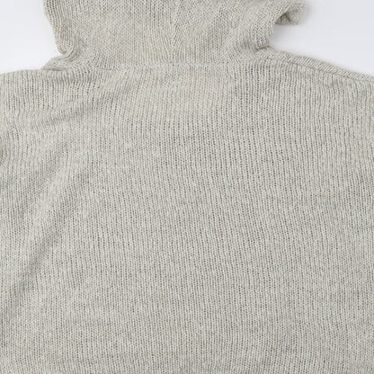 New Look Womens Ivory Acrylic Pullover Hoodie Size L Drawstring