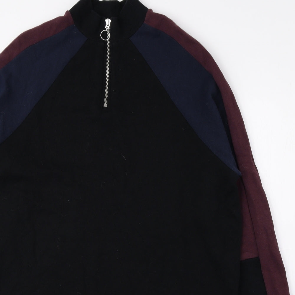 BDG Womens Multicoloured Colourblock 100% Cotton Jumper Dress Size M Mock Neck Zip