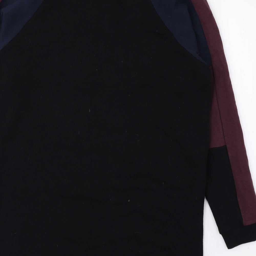 BDG Womens Multicoloured Colourblock 100% Cotton Jumper Dress Size M Mock Neck Zip