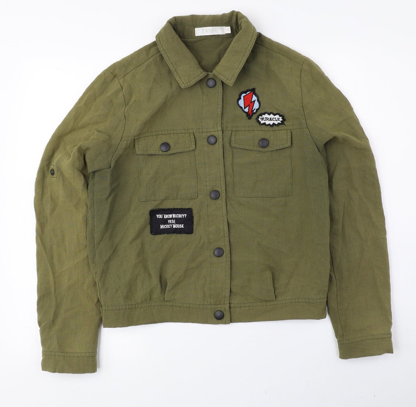 SANFU Womens Green Jacket Size M Button