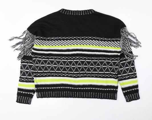 Full Circle Womens Multicoloured Crew Neck Geometric Acrylic Pullover Jumper Size L