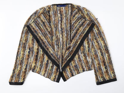 Aria Womens Multicoloured V-Neck Polyamide Cardigan Jumper Size 16