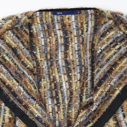 Aria Womens Multicoloured V-Neck Polyamide Cardigan Jumper Size 16