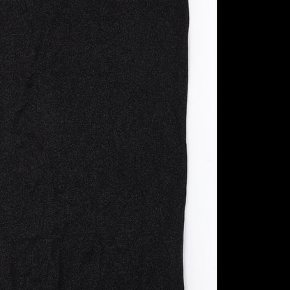 Per Una Womens Black Viscose Jumper Dress Size 10 Crew Neck Pullover