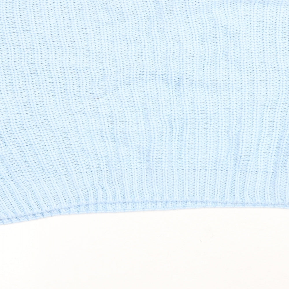 Atmoshphere Womens Blue Round Neck Acrylic Pullover Jumper Size L - Cropped