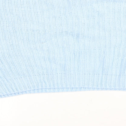 Atmoshphere Womens Blue Round Neck Acrylic Pullover Jumper Size L - Cropped
