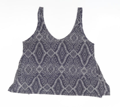 Womens UK Size L H&M Blue Basic Tank