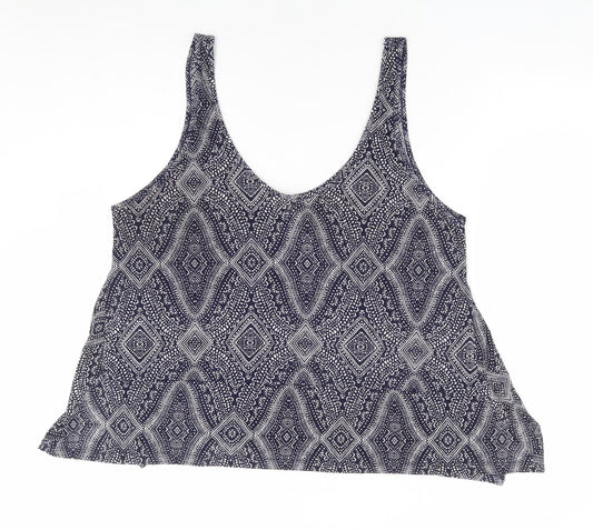Womens UK Size L H&M Blue Basic Tank