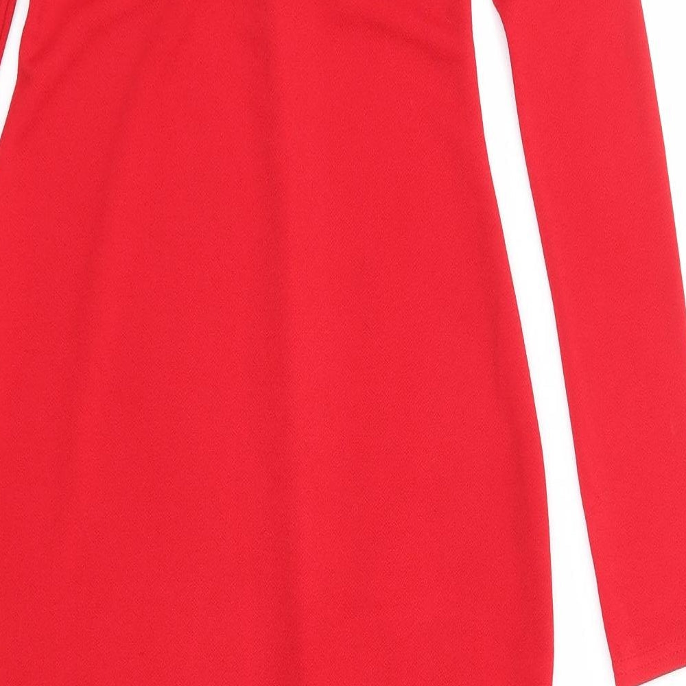 PRETTYLITTLETHING Womens Red Polyester Bodycon Size 6 Off the Shoulder Pullover