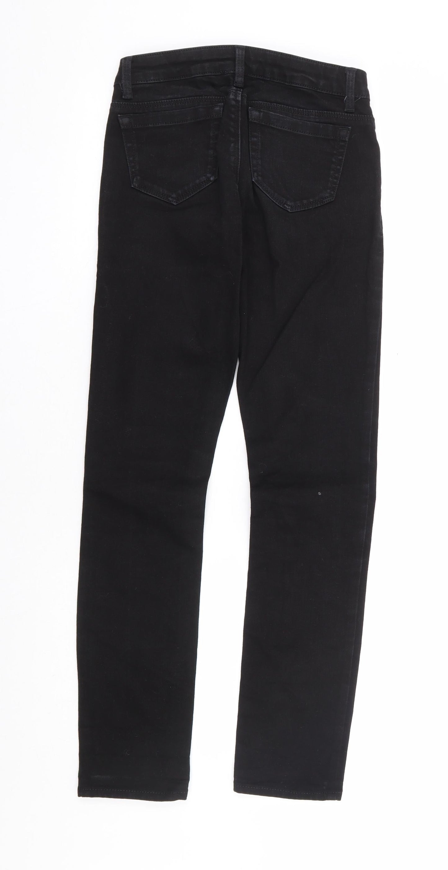 Topshop Womens Black Cotton Skinny Jeans Size 24 in L29 in Regular Zip