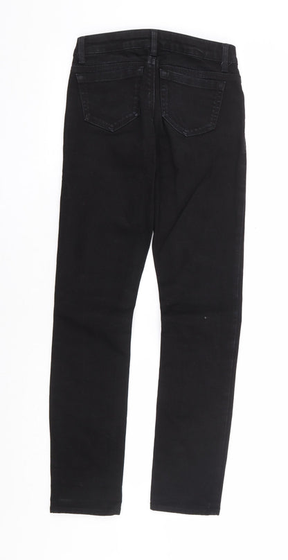 Topshop Womens Black Cotton Skinny Jeans Size 24 in L29 in Regular Zip