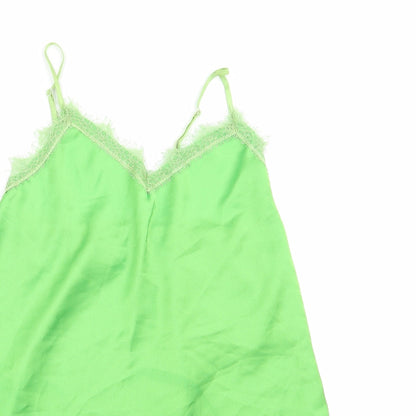 Made in Italy Womens Green Polyester Camisole Tank Size S V-Neck - Lace Trim