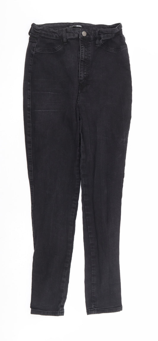 Fashion Nova Womens Black Cotton Skinny Jeans Size 28 in L30 in Regular Zip