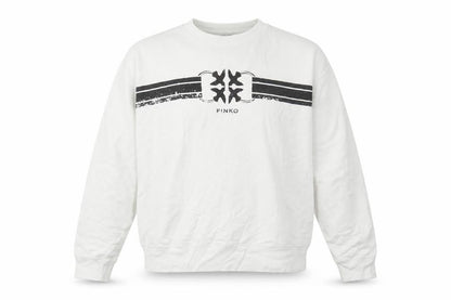 PINKO Mens White Cotton Pullover Sweatshirt Size L
