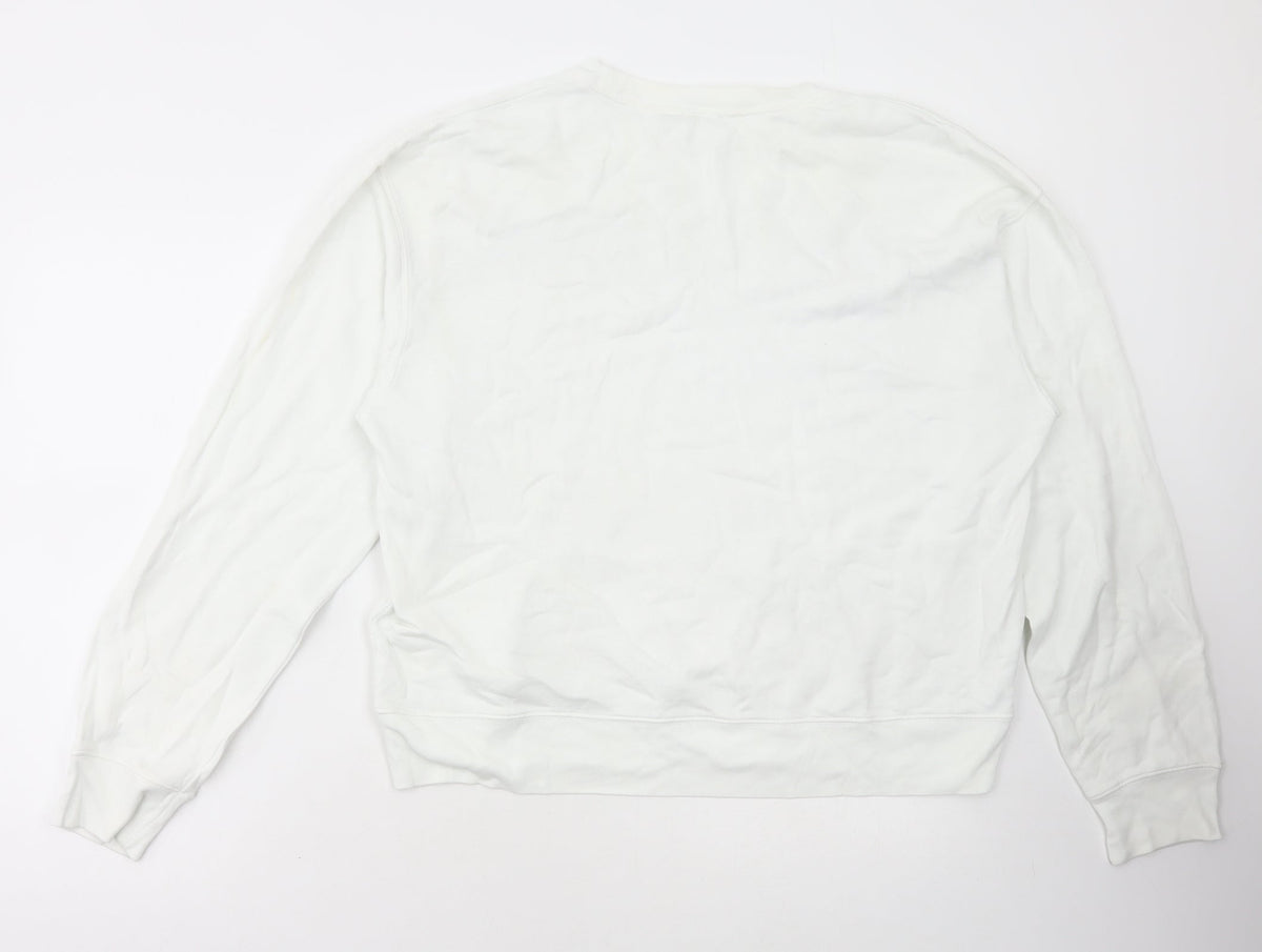 PINKO Mens White Cotton Pullover Sweatshirt Size L
