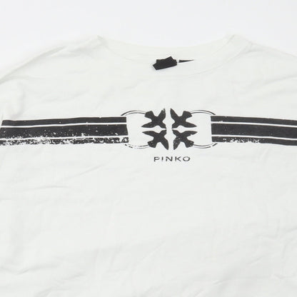 PINKO Mens White Cotton Pullover Sweatshirt Size L