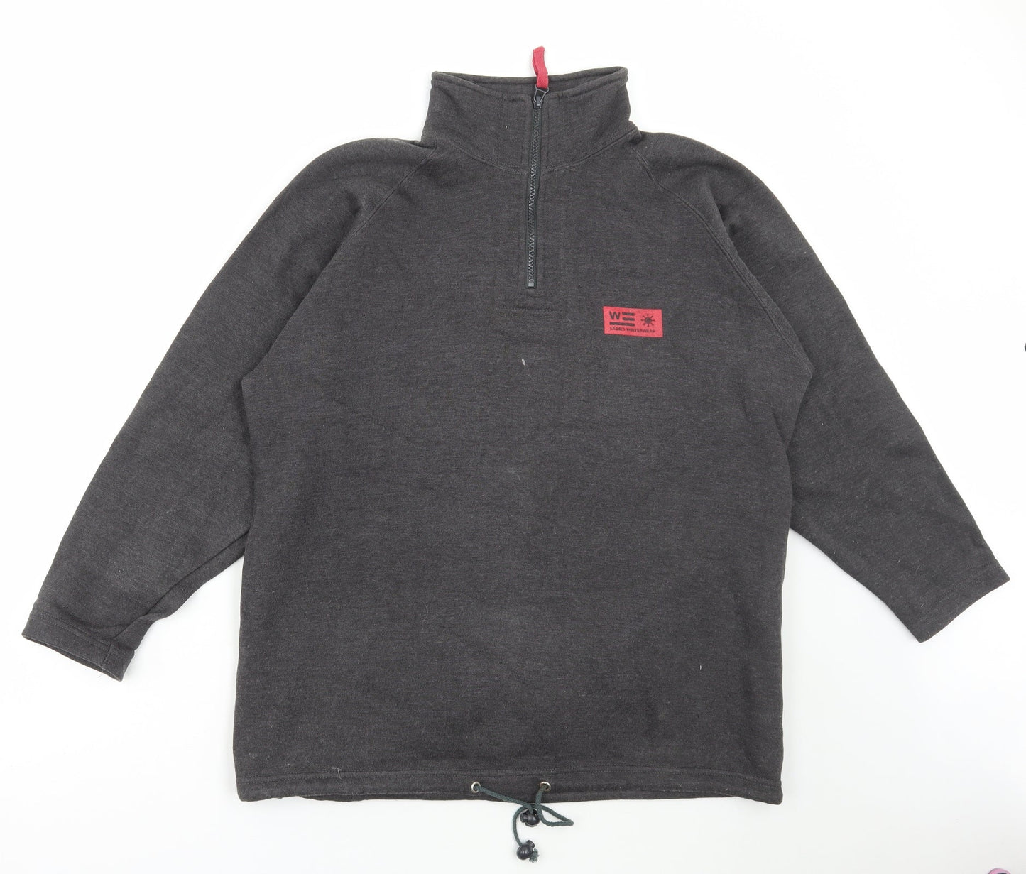 Ladies Winterwear Womens Grey Acrylic Pullover Sweatshirt Size L Zip