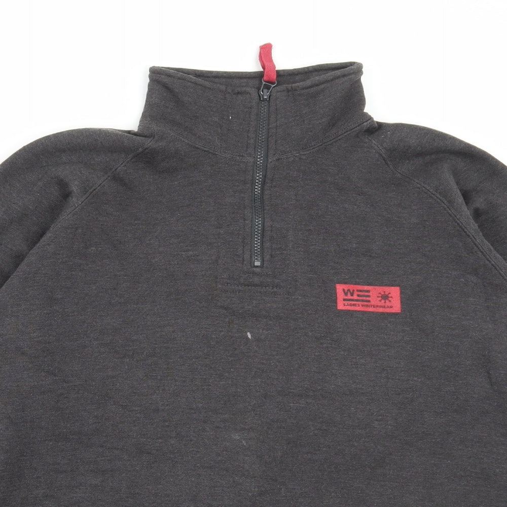 Ladies Winterwear Womens Grey Acrylic Pullover Sweatshirt Size L Zip