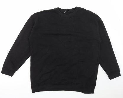 Zara Womens Black Cotton Pullover Sweatshirt Size M Pullover
