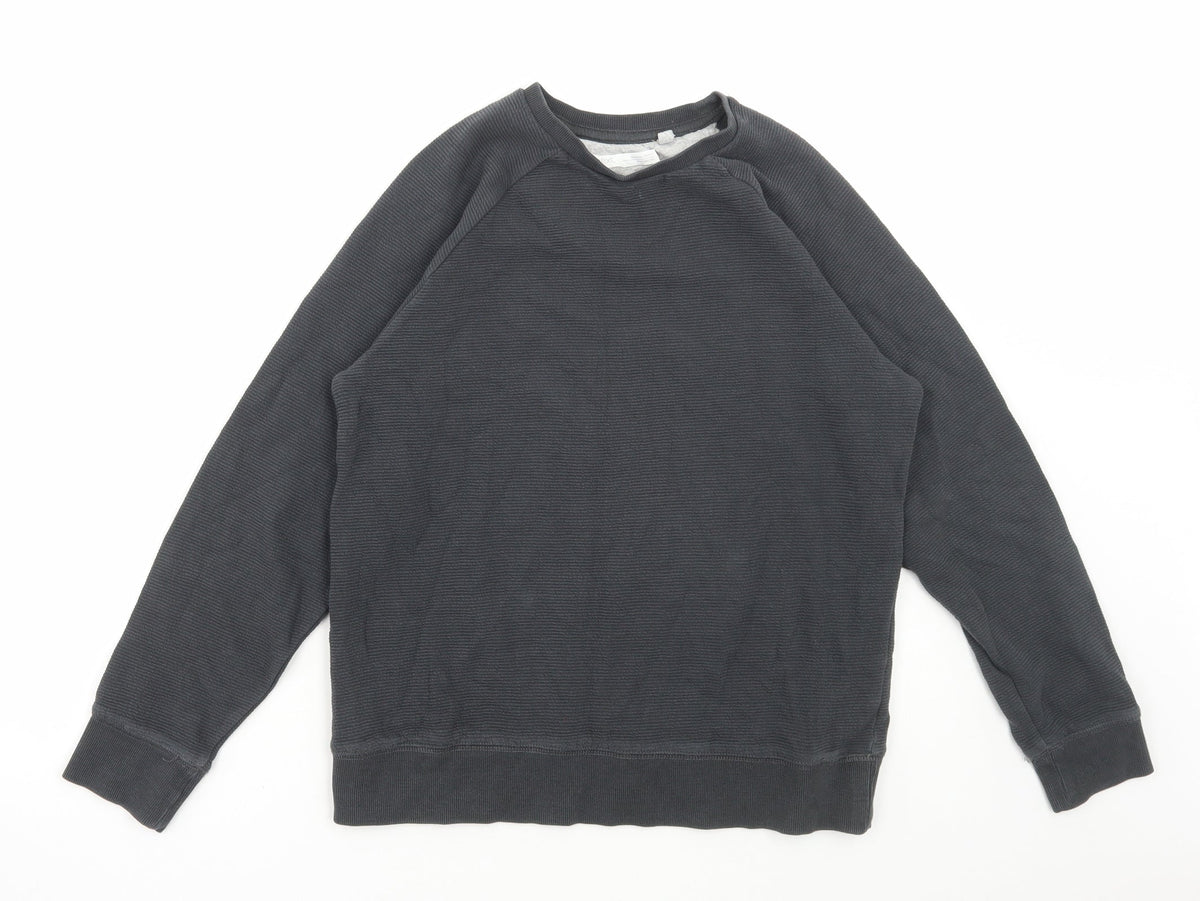 Next Boys Blue Cotton Pullover Sweatshirt Size 10 Years Pullover - Ribbed