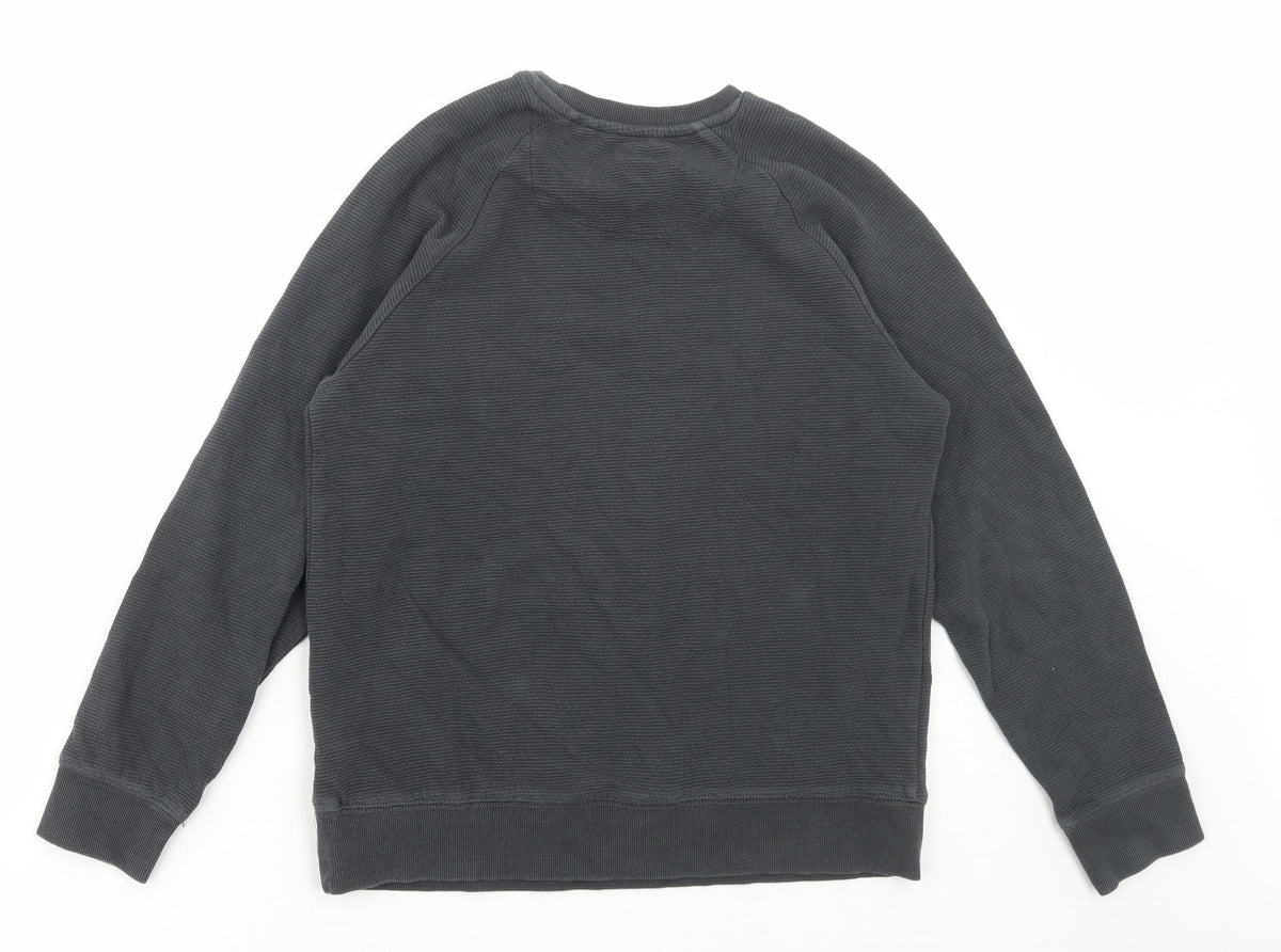 Next Boys Blue Cotton Pullover Sweatshirt Size 10 Years Pullover - Ribbed